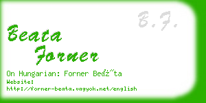 beata forner business card